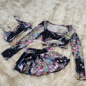 Liquid Tripp 3 Piece Rave outfit size XS